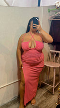 Load image into Gallery viewer, MAXI PINK V NECK DRESS

