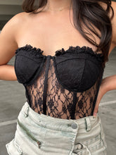 Load image into Gallery viewer, BLACK LACE BUSTIER
